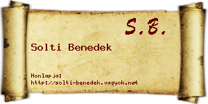Solti Benedek névjegykártya